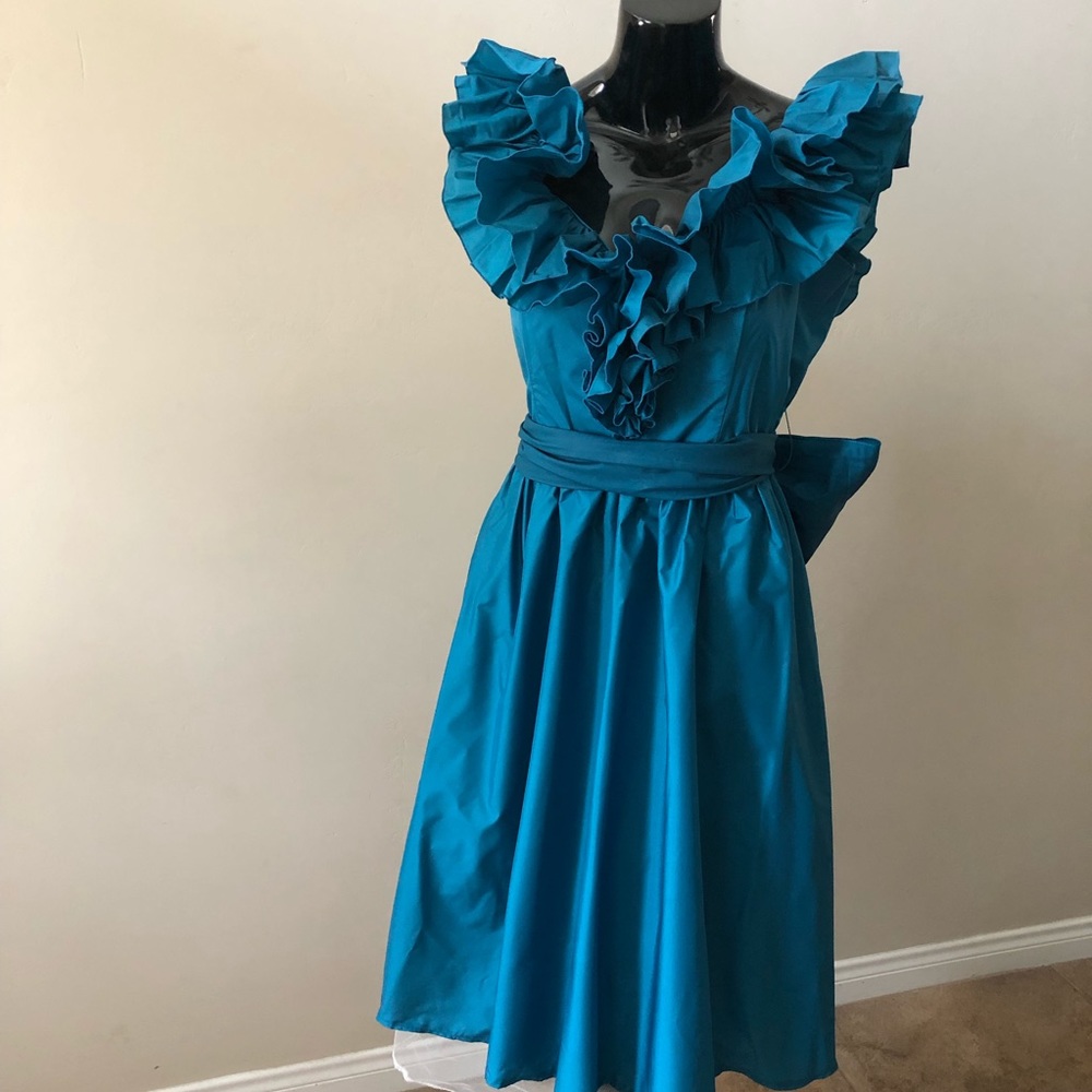 Formal dress Vintage Prom 50s 60s rich teal 3 Pc